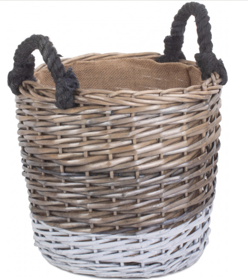 Small Triple Tone Log Basket With Lining