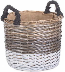 Large Triple Tone Log Basket With Lining
