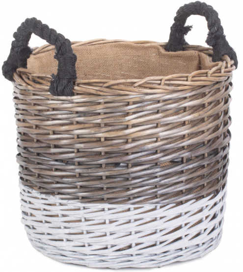 Large Triple Tone Log Basket With Lining