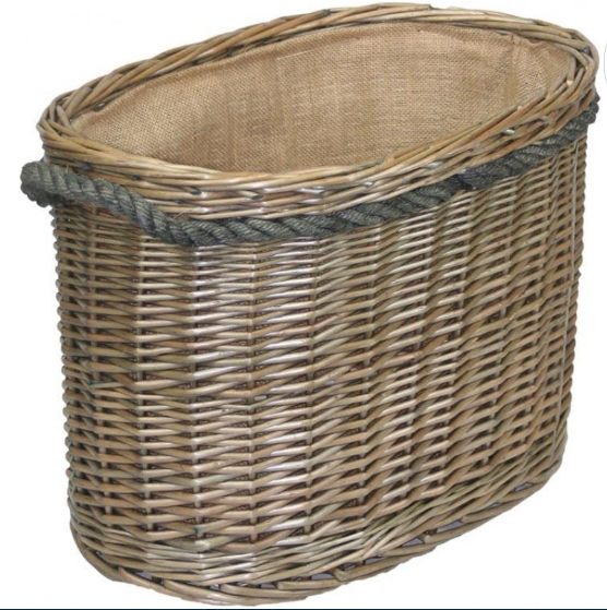 Large Oval Rope Handled Log Basket