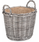 Medium Round Lined Log Basket