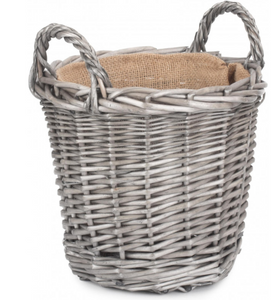Small Round Lined Log Basket