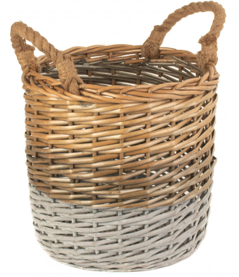 Small Triple Tone Log Basket